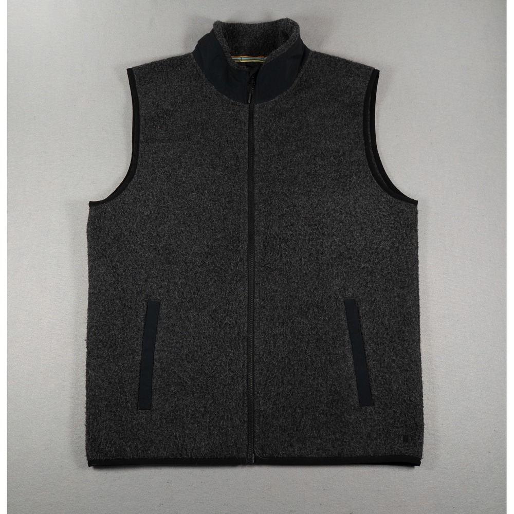 Smartwool Mens Full Zip Vest Recycled Wool Blend Charcoal Gray Size Medium M